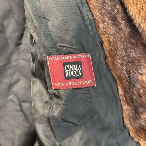 Cinzia Rocca Black Coat Jacket w/ brown Mink Fur coat - 4 - Picture 3 of 9